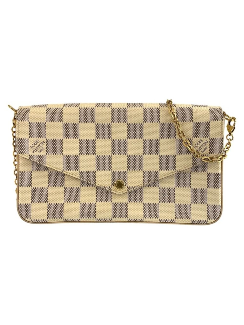 Louis Vuitton Damier Azur Pochette Felicie Shoulder Bag Chain Wallet